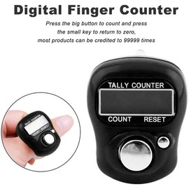 Knit Row Counter, Finger Digital Counter, LCD display digital finger tally counter clicker, electronic stitch counter for knitting, crochet row counter ring, Stitch Markers for Crocheting (Light Blue)
