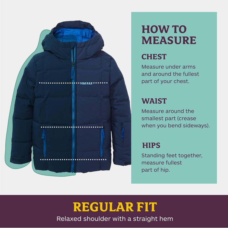 MARMOT Kid's Polar Down Jacket, Port Royal, Large