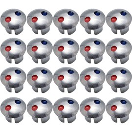 20 Pcs Water Temperature Indicators, Faucet Replacement Part, Hot Cold Water Markers, Faucet Handle Index Buttons Faucets Replacement Part, Hot and Cold Signs Button Hot Cold Water Label for Kitchen