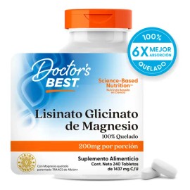 Glicinato De Magnesio Quelado Alta Absorción  200mg 240 Tab                                                                                           