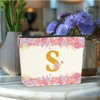 Alphabet Floral Butterfly Initial Makeup Bag, Cosmetic Bags with Zipper,
