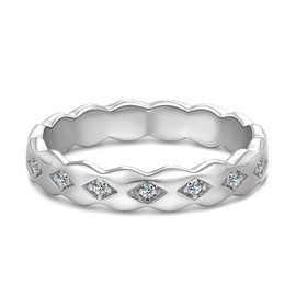 Jeulia Moissanite White Gold Engagement Ring,Sterling Silver Wedding Bands for Men Women Eternity Promise Rings for Couples,Birthday,Valentine's Day,Anniversary Jewelry with Giftbox (Y-silver, R-½)