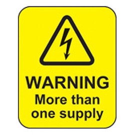 Caledonia Signs 59814 Warning More Than One Supply Label, 40 x 50 mm (Pack of 100)