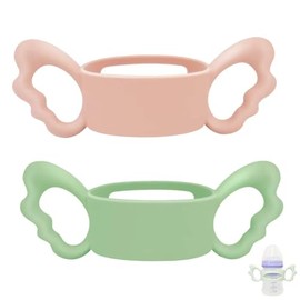 Silicone Bottle Handles Compatible with Lansinoh Baby Bottle for Baby Gripping, 2 Pack