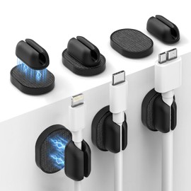 6 Pack Magnetic Cable Holders - Minimalist Cord Organizer