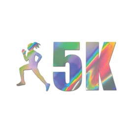 Womens 5K V2 Premium Sticker Decal Oil Slick Rainbow Holographic Metallic Running Runner Woman Girl - Oil Slick - 4" W x 1.95" H