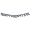 Glittered Happy New Year Streamer (black & silver) Party Accessory