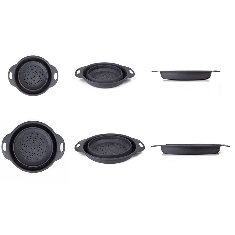 Zirbel Colander Foldable Set of 2 Pasta Strainer Space-Saving