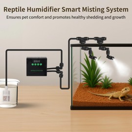 Reptile Humidifier with Timing, 4L Large Digital Reptile Fogger Terrarium Humidifiers with Double Extension Tube Automatic Reptile Misting System
