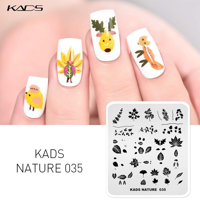 KADS Nail Stamping Plates Nature Template Image Design for DIY