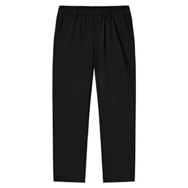 LETAOTAO Men's Big and Tall Cotton Relaxed Soft Fit Twill Pants Elasticized Comfort Waistband with Zipper Fly and Pockets (Black,60W*30L)