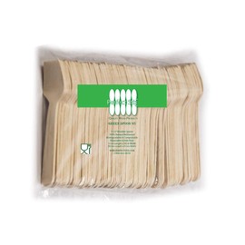 Perfect Stix - Green Spoon 95-100ct Green Spoon 95- Wooden Square Compostable Cutlery Taster Spoon with Concave, 3-1/2" Length, 100ct