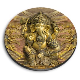 1 x Round MDF Magnet - Lord Ganesha Hindu God Indian 21809