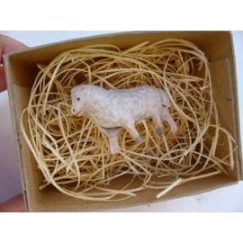 The Dresden Cottage New 3D Dresden Paper Christmas Ornament Sheep Mini Feather Tree Decoration bahh!