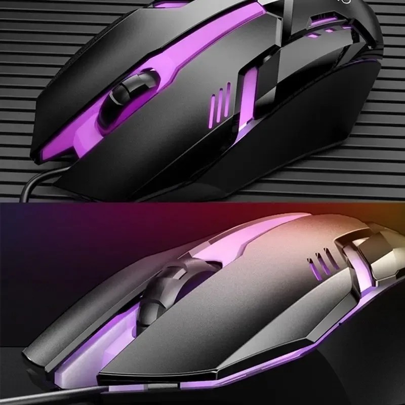 Mouse Óptico Gamer Led Iluminado Ratón Usb Alámbrico Juegos Color