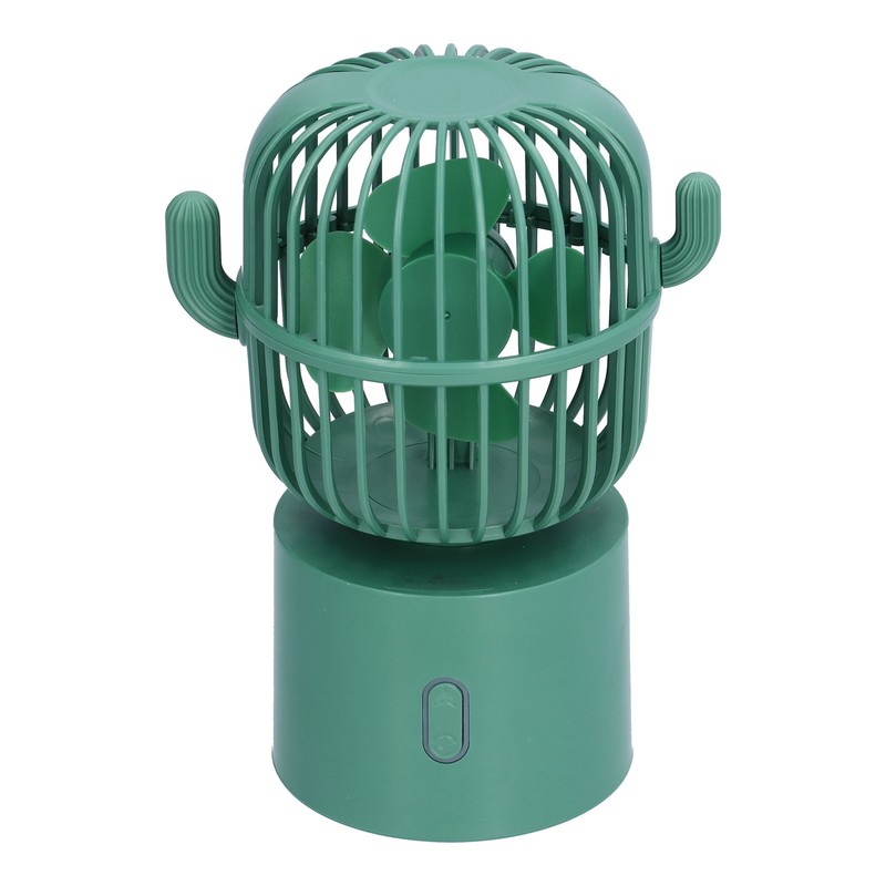 Mini Fan Cactus Shape Shaking Head Low Noise USB Charging