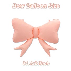 4 Pcs Large Bow Balloons, Pink Bow Balloon Coquette Balloons for Pink Bow Party Decorations Coquette Birthday Decorations