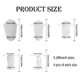 20 Pcs Make Up Brushes Covers, Wsimily Plastic Cosmetic Brushes Guards Protectors, Multiple Sizes Dustproof Makeup Brush Protective Cover for Travel & Storage, Durable & Lightweight