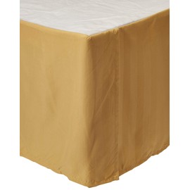 Elegant Comfort Luxury 1500 Thread Count Wrinkle Resistant Egyptian Weave Quality Stripe Bed Skirt/Dust Ruffle - Pleated Tailored 14inch Drop, Queen, Gold