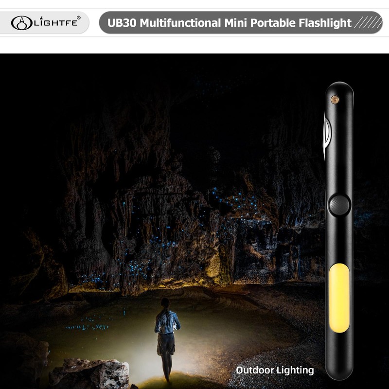 LIGHTFE Flashlight Pen Light UB30 4-in-1 Multi-Functional Dual-Head Rechargeable Aluminum