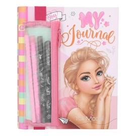Depesche TOPModel My Journal 12716 Notebook in Pink with Model Motif, Ring Binder to Design Yourself as Bullet Journal, Includes Pens, Stickers etc.