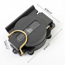 Outdoor Compass Navigation, Waterproof Navigation Tool for Kids with Adjustable Declination, Magnifier and Scale, Army Green Lanyard