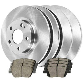 AutoShack Front and Rear Brake Kit Rotors and Ceramic Pads Set of 4 Replacement for 2011-2015 Hyundai Sonata 2011-2014 2016 Kia Optima 2.0L 2.4L FWD Front 11.81 Rear 11.18 Inch Diameter BRKPKG0437