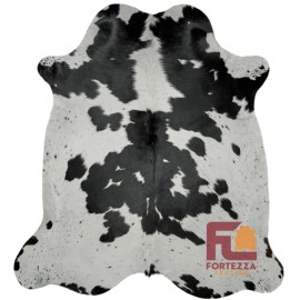 Fortezzaoutlet Cowhide Rug Chromatic Black and White | Premium Quality | Large 6' x 7'
