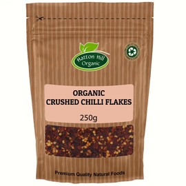 Organic Crushed Chilli Flakes 250g by Hatton Hill Organic | Dried Red Pepper, Flavourful, Add a Spicy Kick to Your Dishes