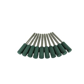 TEMO 10 pc 6 mm (1/4 Inch) Cylinder Rubber Rotary Tool Polishing Burr with 3 mm (1/8 Inch) Shank for Dremel Rotary Tools