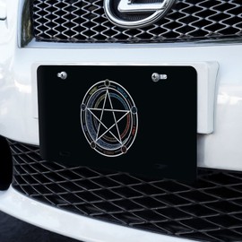 Pentagram Pentacle Star Wiccan Witch Novelty Metal Vanity Tag License Plate