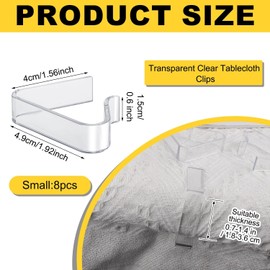 Trifletopia 8 pcs tablecloth clips - table cloth clip - table cloth clips for outside table - perfect for Christmas, weddings, home use, and indoor/outdoor camping