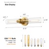 SANTOSTOCK Brushed Gold Bathroom Vanity Light Fixture, 2-Light Modern Wall