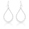 DTPsilver® 925 Sterling Silver Hook Dangle Earrings - Teardrop Twisted