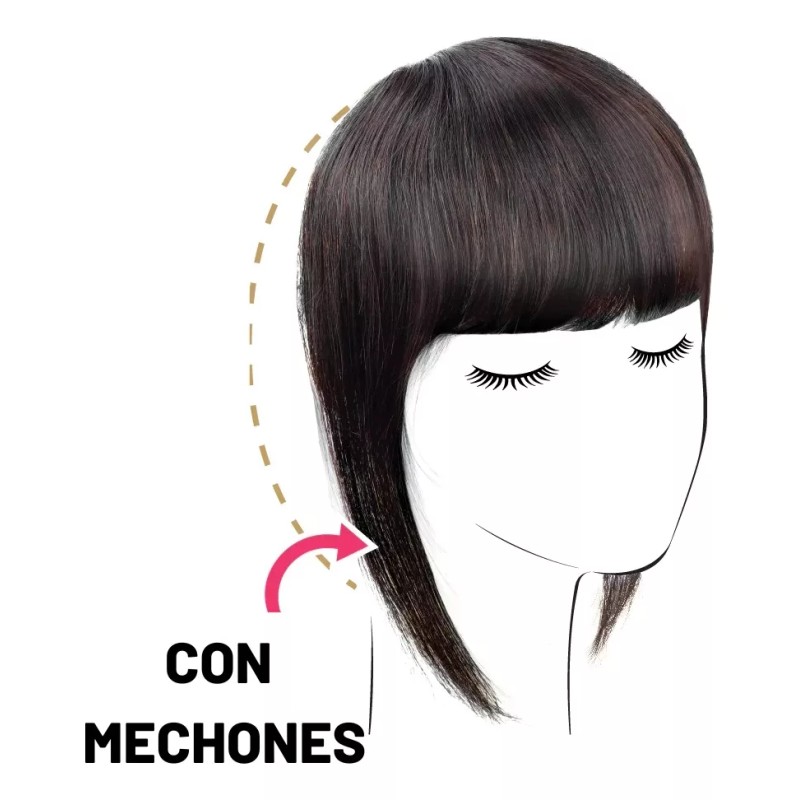 Veloce Flequillo Postizo Falso Veloce Copete Natural Virgen Clip On