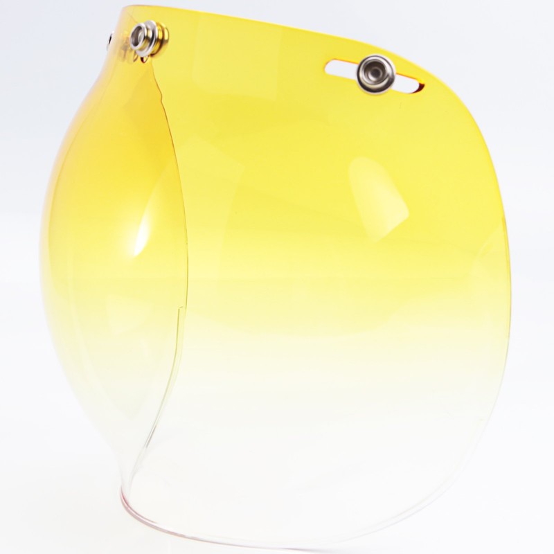 Yellow Gradient Wide Bubble Shield for Jet Helmets