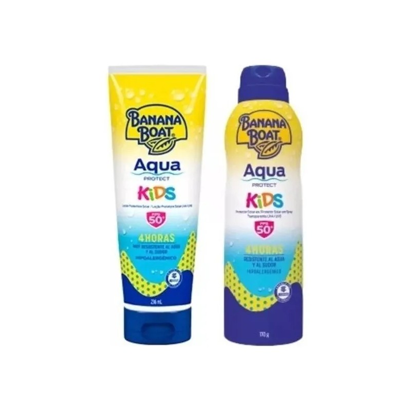 Kit 4 Protectores Bloqueador Solar 50 Fps Banana Boat