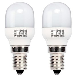 2 bombillas LED de repuesto para refrigerador W11518235 W11160686, 120 V, 2 W, se adapta a Whirlpool Kenmore bombilla de refrigerador W10865839, WPW10473925, W10473925, W10574850, W10809515