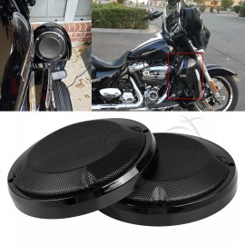 Unbranded Black 6.5" Saddlebag Lid Speaker Grill Cover For Harley Road Glide FLTRU FLTRX