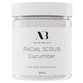 Amira Beauty Exfoliante facial de pepino - Exfolia, limpia, elimina suavemente la piel muerta, puntos negros, poros y acné - Hidrata, ilumina y...    