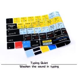 HRH Serato Scratch Live Shortcuts Hotkey Silicone Keyboard Cover Skin for MacBook Pro with Touch Bar 13 Inch and 15 Inch(A2159/A1989/A1706,A1990/A1707) 2019 2018 2016 2017 Release US Version