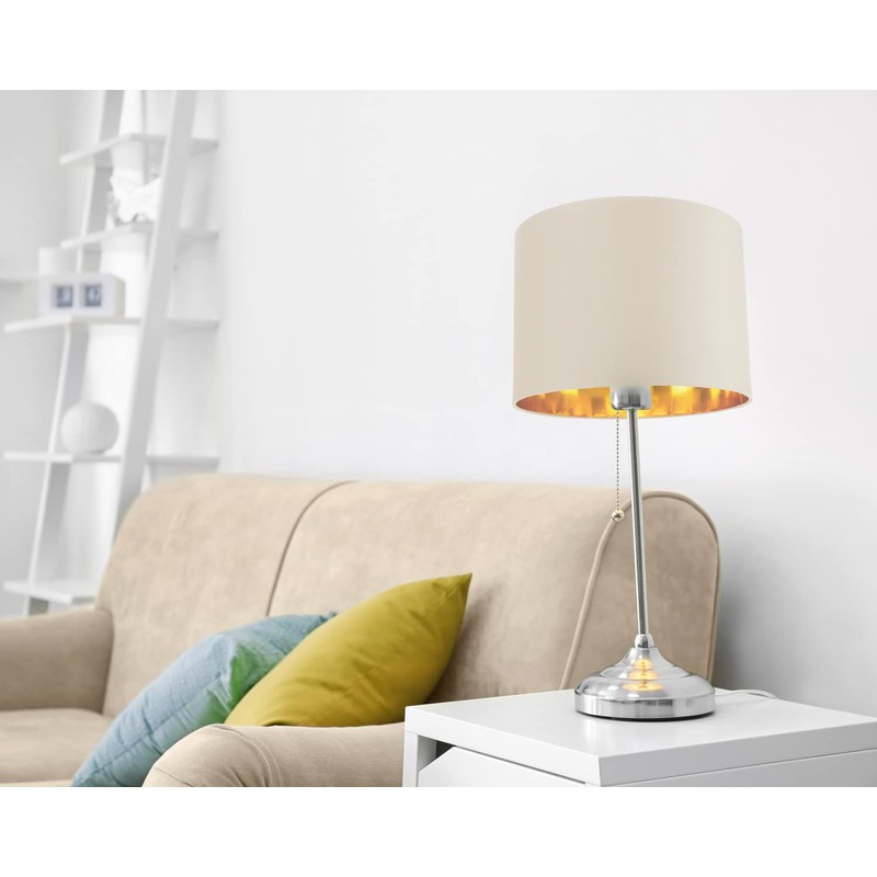 Contemporary and Chic Soft Cream Cotton 10" Table or Pendant
