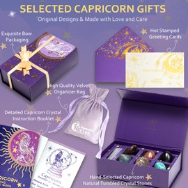 Sparkle x Lab Capricorn Crystals Gift Set Zodiac Signs Healing Crystals Set Birthstones Capricorn Astrology Crystals Healing Stones Gifts Gifts for Her Birthday Gifts for Women Men