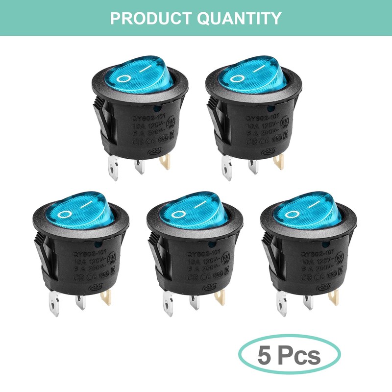 QTEATAK SPDT AC 6A/125V 10A/250V 3 Pins 2 Position On/Off