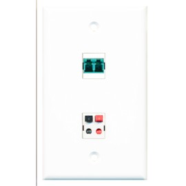 RiteAV - 1 Port LC Fiber 10GB Duplex 1 Port Speaker Wall Plate - Bracket Included