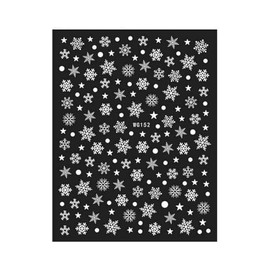 Generic White Snow Christmas Nail Sticker Reindeer Snowman Santa Sleigh Tree Wg152 Nail Wraps Art Stickers Manicure Supplies for Women for Home Nails Full Long Lasting Easy Apply and Remove