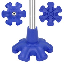 supregear Cane Tip, 3/4 Inch Self Standing Heavy Duty Rubber Replacement for Walking Cane Stable Six Point Non-Slip Cane Tip for Folding Cane Walking Stick Cane Accessory Cane Foot Pad, Blue