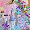 KIDAJOY 1 Pcs Extra Large Plastic Gift Bags Mermaid Rainbow