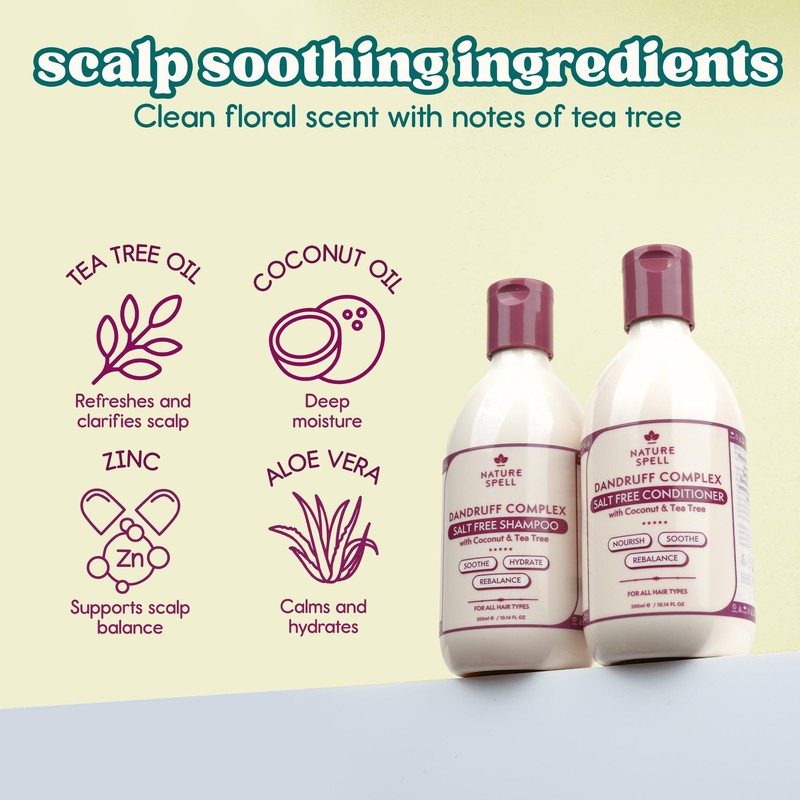 Nature Spell Dandruff Complex Shampoo & Conditioner Set, 300ml Each