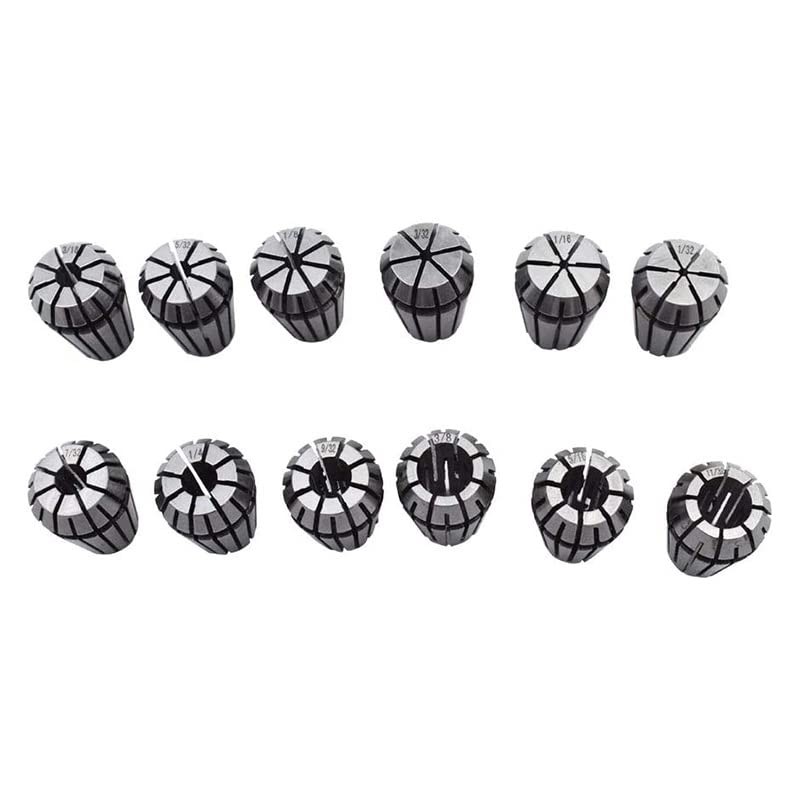 ER-16 Collet Set,12pcs ER16(1/32"-3/8") Spring Collet Set for CNC milling